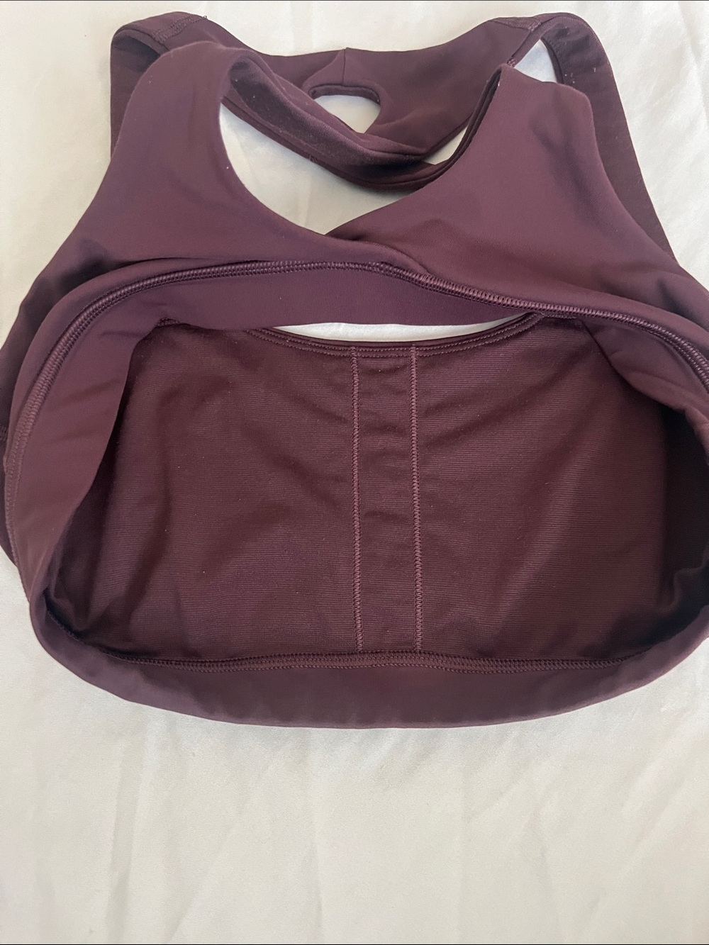 lululemon athletica Arctic Plum Burgundy Time to Sweat Sports Bra Medium - Picture 6 of 7